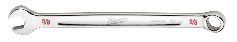 MILWAUKEE Milwaukee 45-96-9412 Combination Wrench, SAE, 3/8 in Head, 6.22 in L, 12-Point, Steel, Chrome, Ergonomic, I-Beam Handle TOOLS MILWAUKEE   