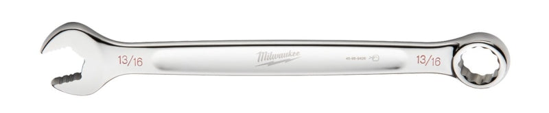 MILWAUKEE Milwaukee 45-96-9426 Combination Wrench, SAE, 13/16 in Head, 10.71 in L, 12-Point, Steel, Chrome