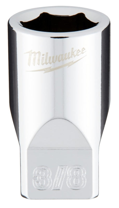 MILWAUKEE Milwaukee 45-34-9007 Socket, 3/8 in Socket, 1/4 in Drive, 6-Point, Chrome Vanadium Steel, Chrome-Plated
