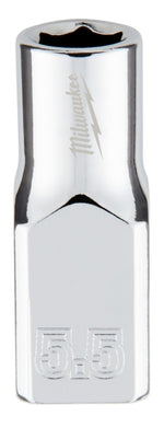 MILWAUKEE Milwaukee 45-34-9031 Socket, 5.5 mm Socket, Standard Socket, 4.921 in OAL, 1/4 in Drive, 6-Point, Chrome Vanadium Steel