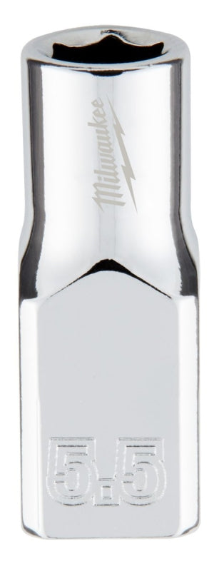 MILWAUKEE Milwaukee 45-34-9031 Socket, 5.5 mm Socket, Standard Socket, 4.921 in OAL, 1/4 in Drive, 6-Point, Chrome Vanadium Steel