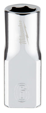 MILWAUKEE Milwaukee 45-34-9032 Socket, 6 mm Socket, Standard Socket, 4.921 in OAL, 1/4 in Drive, 6-Point, Chrome Vanadium Steel