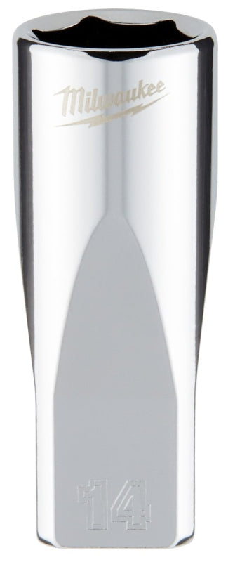 MILWAUKEE Milwaukee 45-34-9052 Socket, 14 mm Socket, Deep Socket, 2.559 in OAL, 1/4 in Drive, 6-Point, Chrome Vanadium Steel