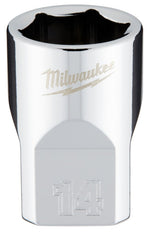 MILWAUKEE Milwaukee 45-34-9084 Socket, 14 mm Socket, 3/8 in Drive, 6-Point, Chrome Vanadium Steel, Chrome