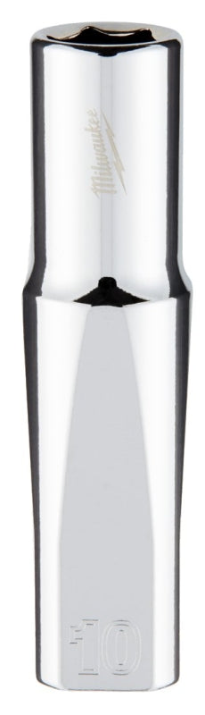 MILWAUKEE Milwaukee 45-34-0010 Drive Socket, 10 mm Socket, 3/8 in Drive, 6-Point, Vanadium Steel, Chrome