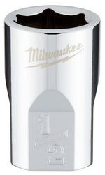 MILWAUKEE Milwaukee 45-34-9064 Socket, 1/2 in Socket, Standard Socket, 3.543 in OAL, 3/8 in Drive, 6-Point, Chrome Vanadium Steel