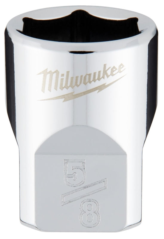 MILWAUKEE Milwaukee 45-34-9066 Socket, 5/8 in Socket, Standard Socket, 3.543 in OAL, 3/8 in Drive, 6-Point, Chrome Vanadium Steel
