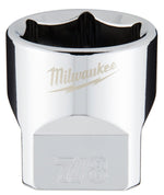 MILWAUKEE Milwaukee 45-34-9070 Socket, 7/8 in Socket, Standard Socket, 3.543 in OAL, 3/8 in Drive, 6-Point, Chrome Vanadium Steel