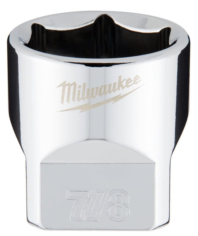MILWAUKEE Milwaukee 45-34-9070 Socket, 7/8 in Socket, Standard Socket, 3.543 in OAL, 3/8 in Drive, 6-Point, Chrome Vanadium Steel