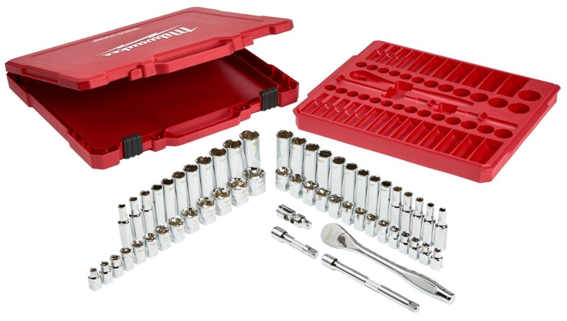 MILWAUKEE Milwaukee 48-22-9008 Series Ratchet and Socket Set, Alloy Steel