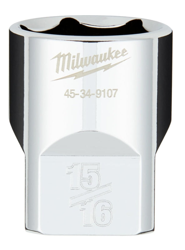 MILWAUKEE Milwaukee 45-34-9107 Socket, 15/16 in Socket, 1/2 in Drive, 6-Point, Chrome Vanadium Steel, Chrome TOOLS MILWAUKEE   