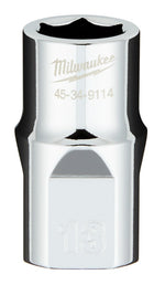 MILWAUKEE Milwaukee 45-34-9114 Socket, 13 mm Socket, Standard Socket, 1/2 in Drive, 6-Point, Chrome Vanadium Steel, Chrome