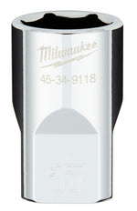 MILWAUKEE Milwaukee 45-34-9118 Socket, 17 mm Socket, Standard Socket, 1/2 in Drive, 6-Point, Chrome Vanadium Steel, Chrome