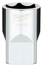 MILWAUKEE Milwaukee 45-34-9120 Socket, 19 mm Socket, Standard Socket, 1/2 in Drive, 6-Point, Chrome Vanadium Steel, Chrome