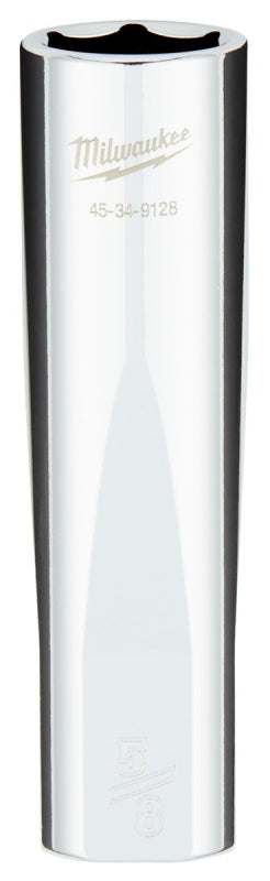 MILWAUKEE Milwaukee 45-34-9128 Socket, 5/8 in Socket, Deep Socket, 1.02 in OAL, 1/2 in Drive, 6-Point, Chrome Vanadium Steel