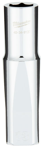 MILWAUKEE Milwaukee 45-34-9137 Socket, 13 mm Socket, Deep Socket, 0.85 in OAL, 1/2 in Drive, 6-Point, Chrome Vanadium Steel