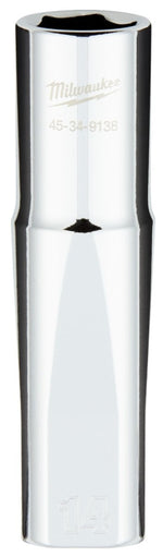 MILWAUKEE Milwaukee 45-34-9138 Socket, 14 mm Socket, Deep Socket, 0.85 in OAL, 1/2 in Drive, 6-Point, Chrome Vanadium Steel