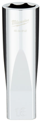 MILWAUKEE Milwaukee 45-34-9142 Socket, 18 mm Socket, Deep Socket, 1/2 in Drive, 6-Point, Chrome Vanadium Steel, Chrome