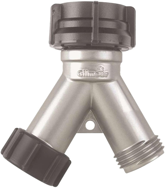 GILMOUR MFG Gilmour 808004-1001 Y-Connector, Die-Cast Zinc, Nickel, For: Garden Hose