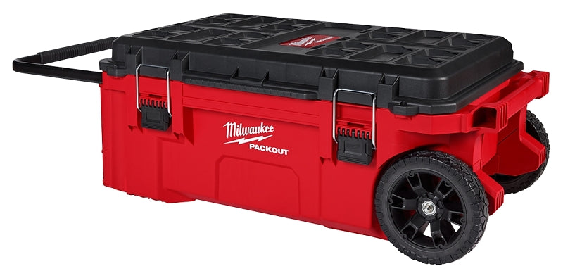 MILWAUKEE Milwaukee PACKOUT 48-22-8428 Rolling Tool Chest, 250 lb, 38 in OAW, 15.8 in OAH, 24 in OAD, Plastic, Red, 3-Drawer TOOLS MILWAUKEE