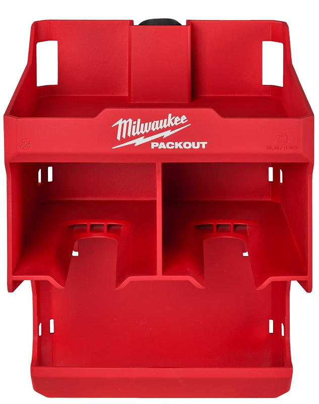 MILWAUKEE Milwaukee PACKOUT 48-22-8343 Tool Station, 25 lb Load, 10 in L, 9-1/2 in W, 14 in H, Polymer, Red TOOLS MILWAUKEE