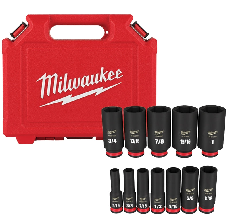 MILWAUKEE Milwaukee 49-66-7006 SHOCKWAVE Impact Duty Series Deep Socket Set, Black, Includes: (1) Storage Case