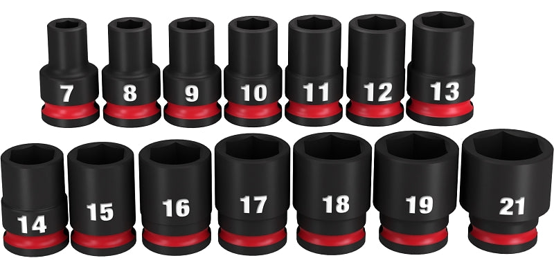 MILWAUKEE Milwaukee SHOCKWAVE Impact Duty Series 49-66-7007 Standard Socket Set, Steel, Black TOOLS MILWAUKEE
