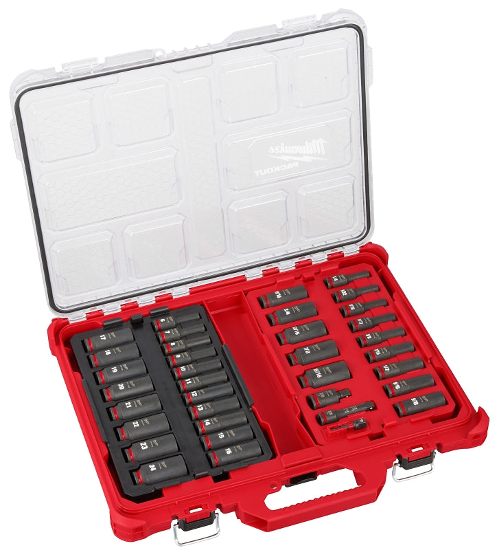 MILWAUKEE Milwaukee 49-66-6805 SHOCKWAVE Impact Duty Series Socket Set, Chrome Molybdenum Steel, Includes: 3/8 in Universal Joint