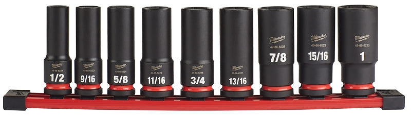 MILWAUKEE Milwaukee SHOCKWAVE Impact Duty 49-66-7022 Socket Set, Steel, Black Oxide, Specifications: 1/2 in Drive TOOLS MILWAUKEE