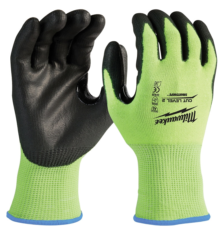 MILWAUKEE Milwaukee 48-73-8921 Dipped Gloves, Breathable, Lightweight, Unisex, M, Thumb Patch Thumb, Knit Cuff, Polyester Glove