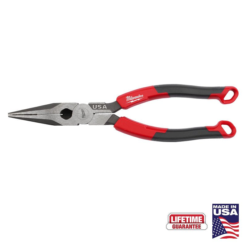 MILWAUKEE Milwaukee MT555 Nose Pliers, 8.46 in OAL, 2.7 in Jaw Opening, 0.11 in W Tip