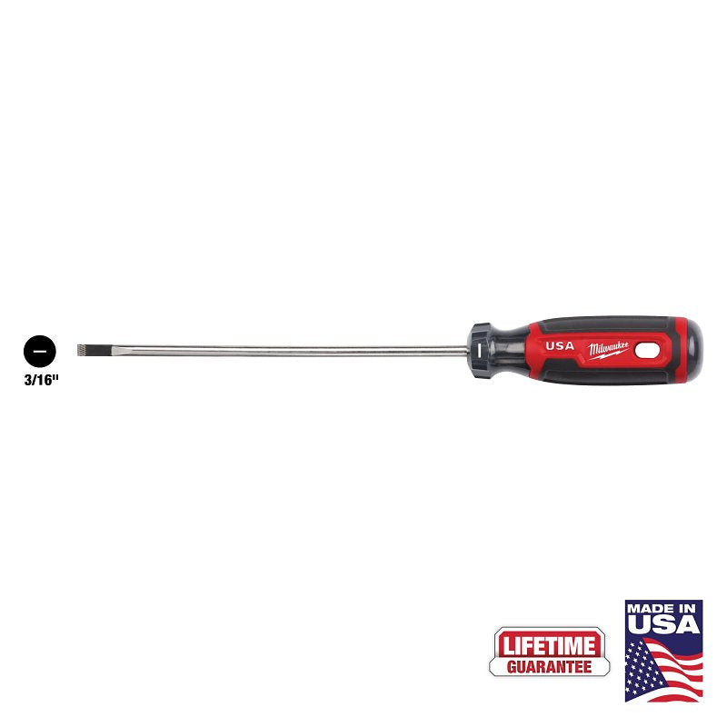 MILWAUKEE Milwaukee MT212 Screwdriver, 3/16 in Drive, Cabinet Drive, 10 in OAL, 6 in L Shank, Acetate Handle, Cushion-Grip Handle