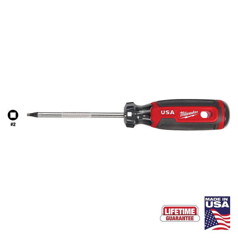 MILWAUKEE Milwaukee MT218 Screwdriver, #2 Drive, Square Drive, 8.3 in OAL, 4 in L Shank, Acetate Handle, Cushion-Grip Handle