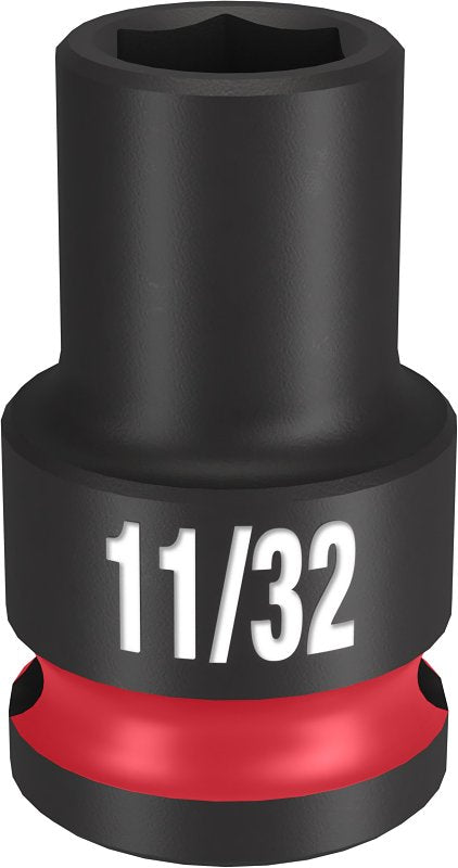 MILWAUKEE Milwaukee SHOCKWAVE Impact Duty Series 49-66-6103 Shallow Impact Socket, 11/32 in Socket, 3/8 in Drive, Square Drive