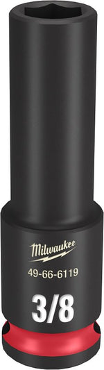 MILWAUKEE Milwaukee SHOCKWAVE Impact Duty Series 49-66-6119 Deep Impact Socket, 3/8 in Socket, 3/8 in Drive, Square Drive