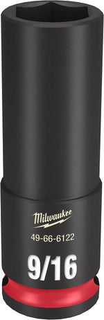 MILWAUKEE Milwaukee SHOCKWAVE Impact Duty Series 49-66-6122 Deep Impact Socket, 9/16 in Socket, 3/8 in Drive, Square Drive