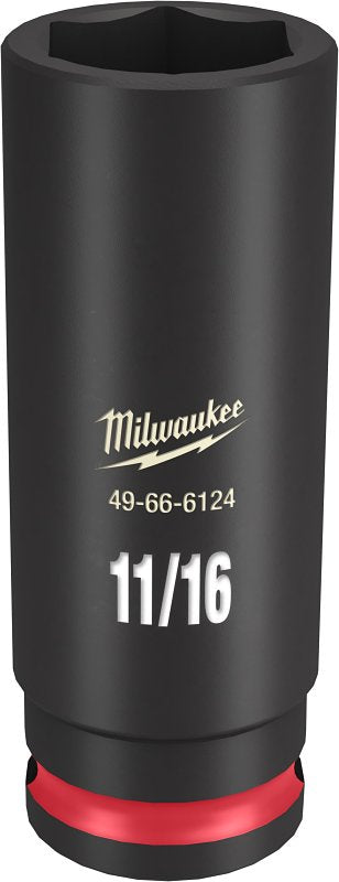 MILWAUKEE Milwaukee SHOCKWAVE Impact Duty Series 49-66-6124 Deep Impact Socket, 11/16 in Socket, 3/8 in Drive, Square Drive