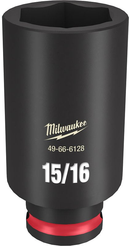 MILWAUKEE Milwaukee SHOCKWAVE Impact Duty Series 49-66-6128 Deep Impact Socket, 15/16 in Socket, 3/8 in Drive, Square Drive