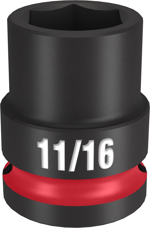 MILWAUKEE Milwaukee SHOCKWAVE Impact Duty Series 49-66-6205 Shallow Impact Socket, 11/16 in Socket, 1/2 in Drive, Square Drive TOOLS MILWAUKEE