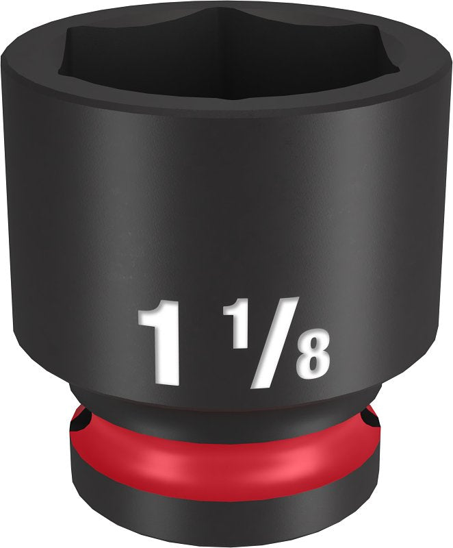 MILWAUKEE Milwaukee SHOCKWAVE Impact Duty Series 49-66-6212 Shallow Impact Socket, 1-1/8 in Socket, 1/2 in Drive, Square Drive TOOLS MILWAUKEE