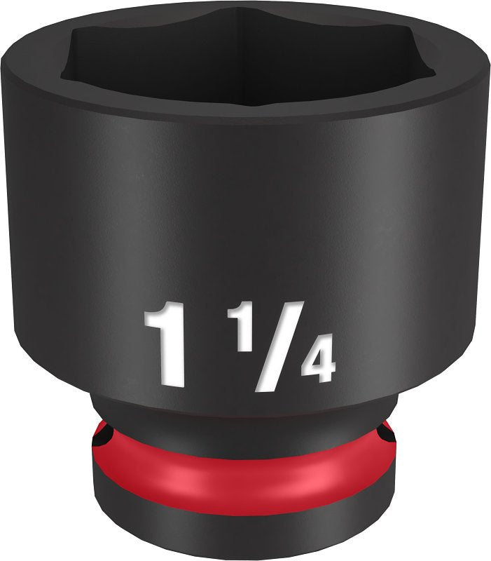 MILWAUKEE Milwaukee SHOCKWAVE Impact Duty Series 49-66-6214 Shallow Impact Socket, 1-1/4 in Socket, 1/2 in Drive, Square Drive