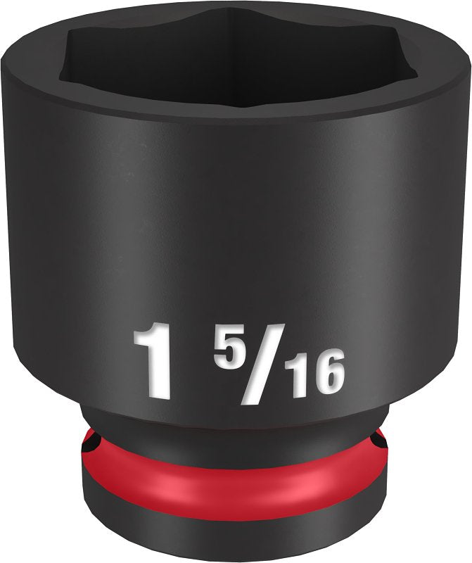 MILWAUKEE Milwaukee SHOCKWAVE Impact Duty Series 49-66-6215 Shallow Impact Socket, 1-5/16 in Socket, 1/2 in Drive, Square Drive