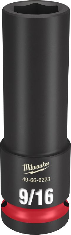 MILWAUKEE Milwaukee SHOCKWAVE Impact Duty Series 49-66-6223 Deep Impact Socket, 9/16 in Socket, 1/2 in Drive, Square Drive