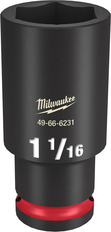 MILWAUKEE Milwaukee SHOCKWAVE Impact Duty Series 49-66-6231 Deep Impact Socket, 1-1/16 in Socket, 1/2 in Drive, Square Drive TOOLS MILWAUKEE