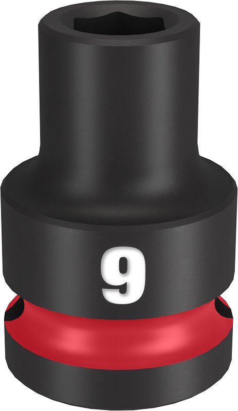 MILWAUKEE Milwaukee SHOCKWAVE Impact Duty Series 49-66-6241 Shallow Impact Socket, 9 mm Socket, 1/2 in Drive, Square Drive