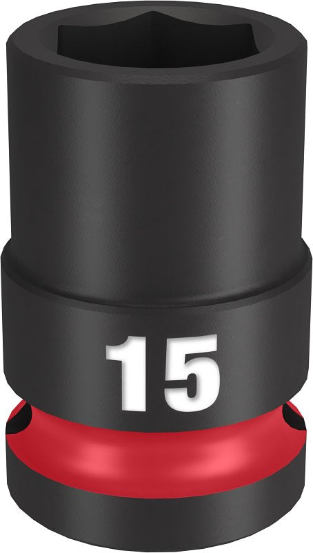 MILWAUKEE Milwaukee SHOCKWAVE Impact Duty Series 49-66-6247 Shallow Impact Socket, 15 mm Socket, 1/2 in Drive, Square Drive