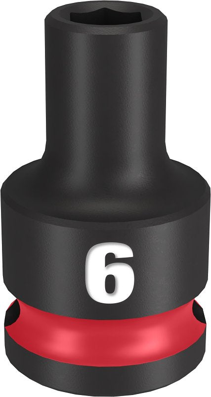 MILWAUKEE Milwaukee SHOCKWAVE Impact Duty Series 49-66-6130 Shallow Impact Socket, 6 mm Socket, 3/8 in Drive, Square Drive