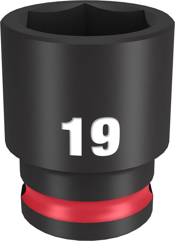 MILWAUKEE Milwaukee SHOCKWAVE Impact Duty Series 49-66-6143 Shallow Impact Socket, 19 mm Socket, 3/8 in Drive, Square Drive