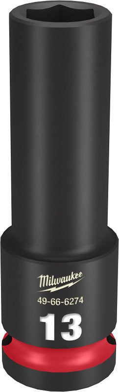 MILWAUKEE Milwaukee SHOCKWAVE Impact Duty Series 49-66-6274 Deep Impact Socket, 13 mm Socket, 1/2 in Drive, Square Drive, 6-Point TOOLS MILWAUKEE