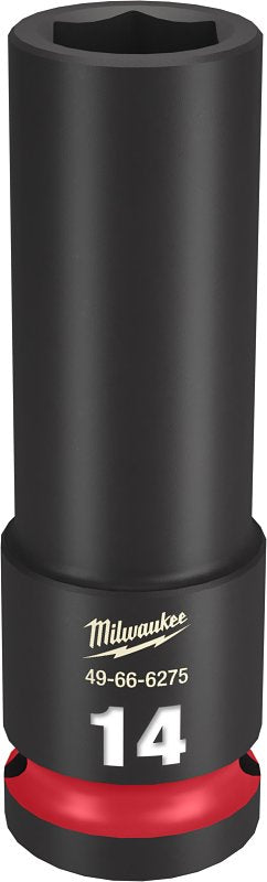 MILWAUKEE Milwaukee SHOCKWAVE Impact Duty Series 49-66-6275 Deep Impact Socket, 14 mm Socket, 1/2 in Drive, Square Drive, 6-Point